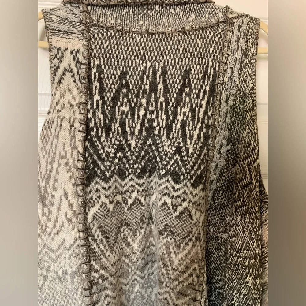 Free People‎ In Your Arms Geometric Pattern Vest Boho Cottagecore Artisanal Chic